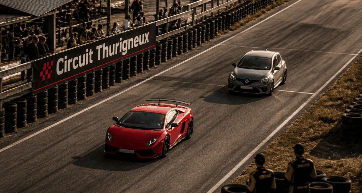 circuit auto thurigneux Lamborghini Gallardo Clio RS accélération