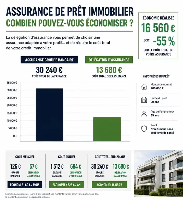 Comparatif économies assurance prêt immobilier groupe vs délégation