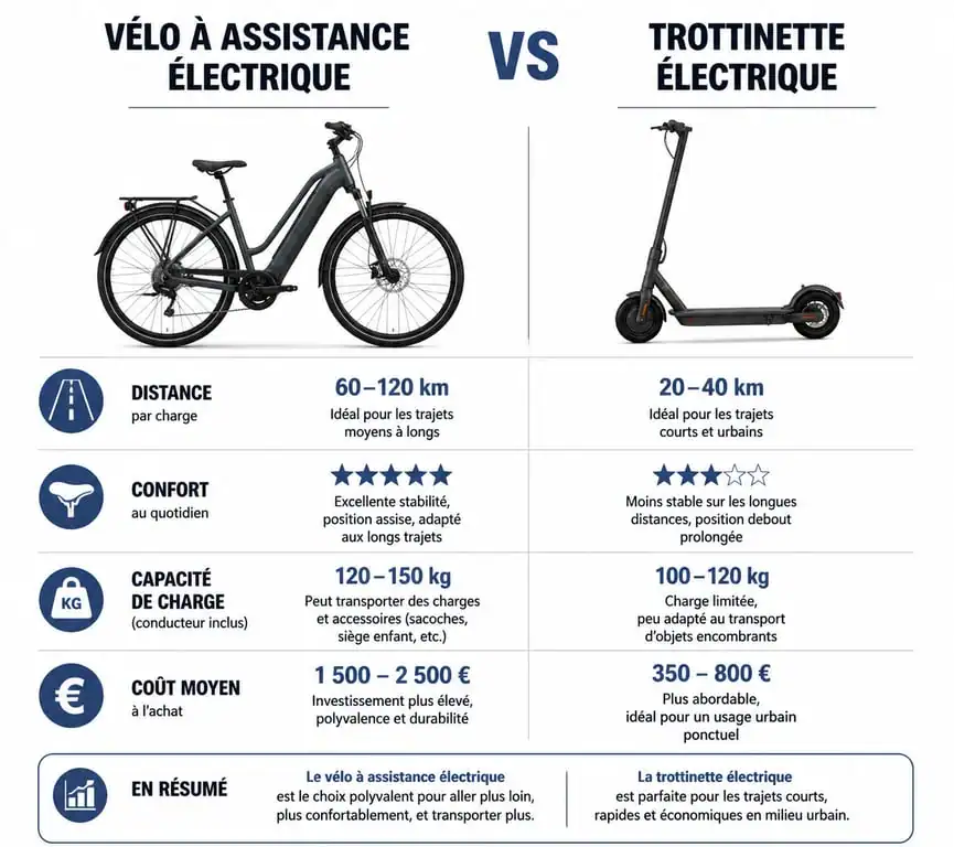 Comparatif des solutions de mobilité Atoocycles : vélo électrique vs trottinette électrique