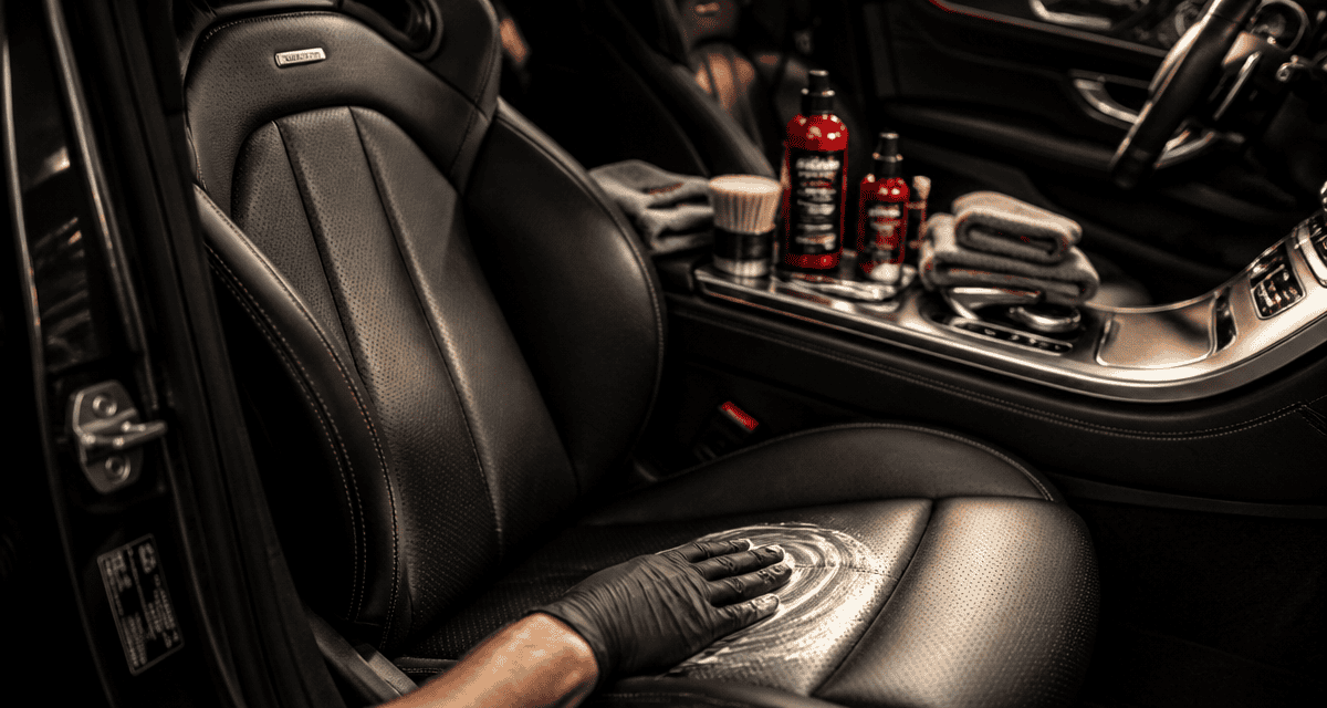 entretien sieges en cuir voiture main applique lait sur siege