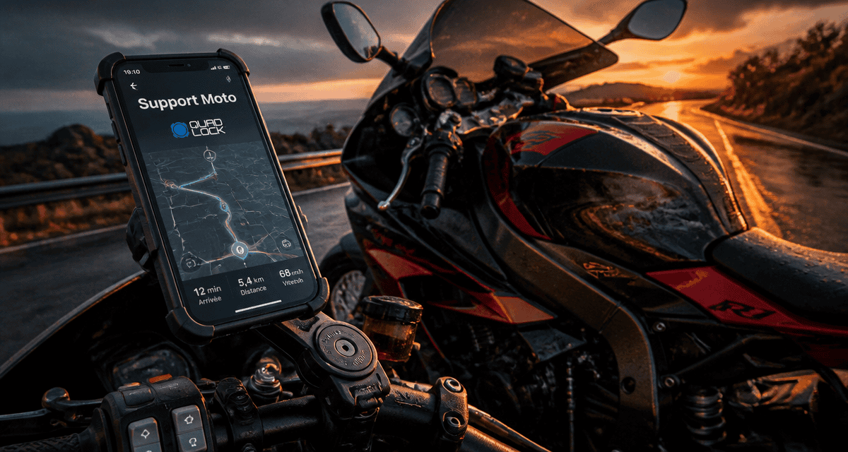 Meilleur support téléphone moto Quad Lock guidon