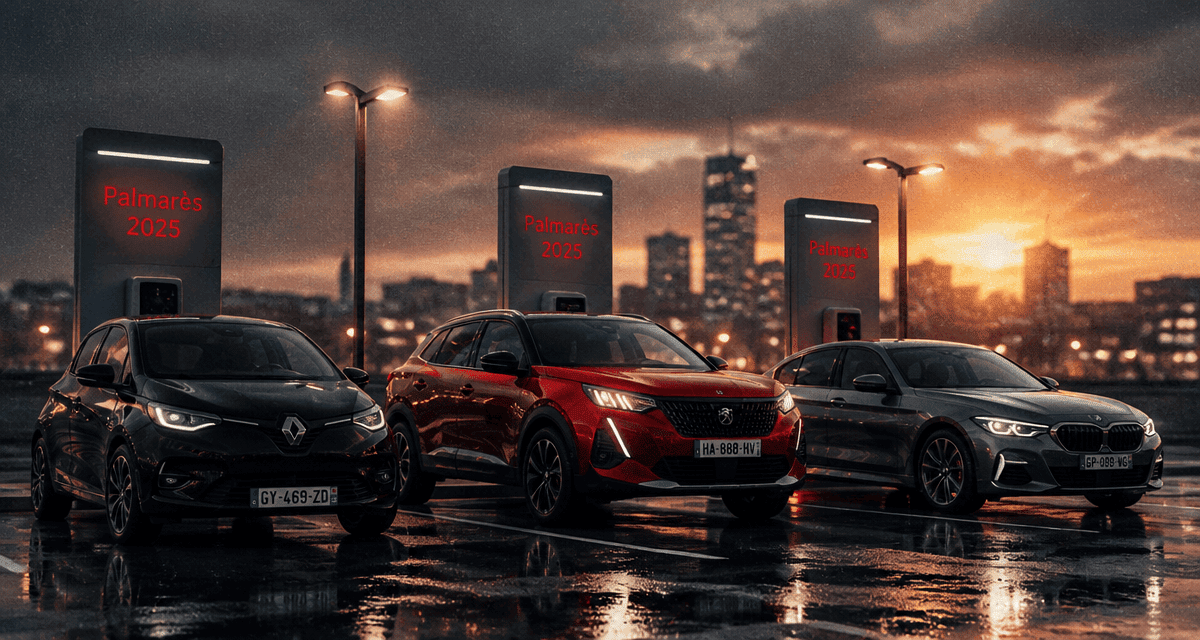 meilleur voiture 2025 sur parking urbain en fin d’après-midi