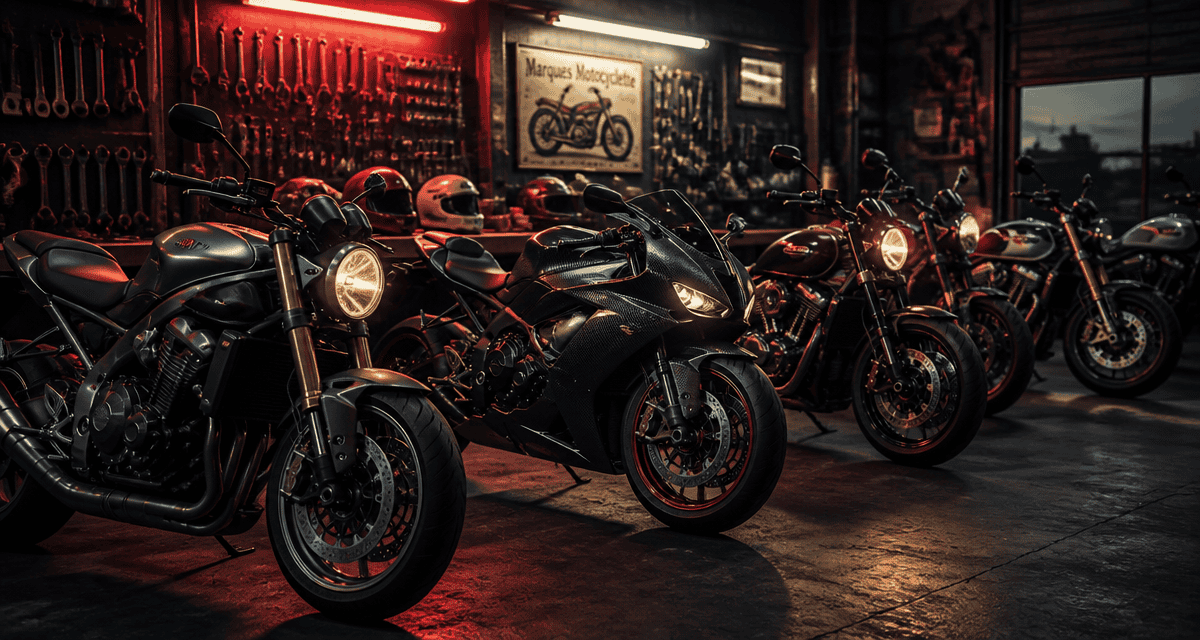 motos de différentes marques dans atelier