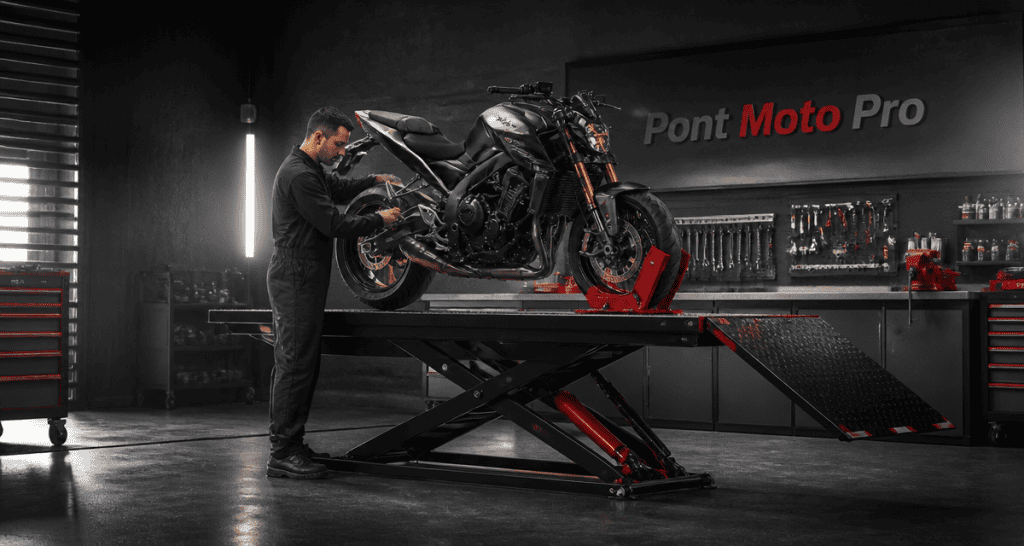 pont moto hydraulique atelier