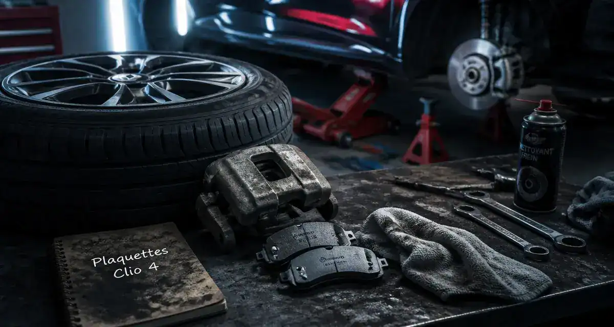 changer plaquette de frein clio 4 : roue et plaquettes au garage