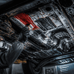 corrosion chassis sous voiture atelier