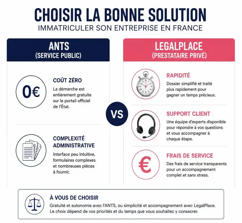 Comparatif entre le service public ANTS et le prestataire privé LegalPlace pour la demande de carte grise