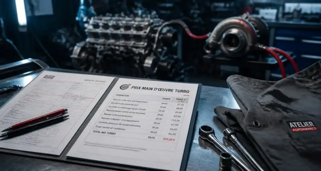Prix main d'oeuvre changement turbo sur devis en atelier automobile