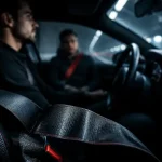 Amende non port de la ceinture : 135 €, 3 points, conducteur sans ceinture