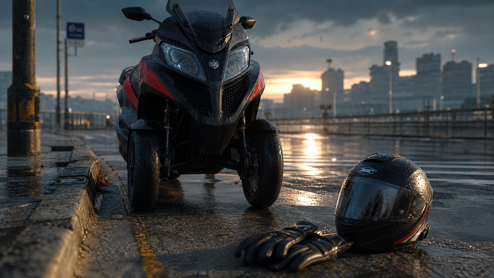 Meilleur scooter 3 roues : Piaggio MP3, Kymco CV3, Peugeot Metropolis, vue avant.