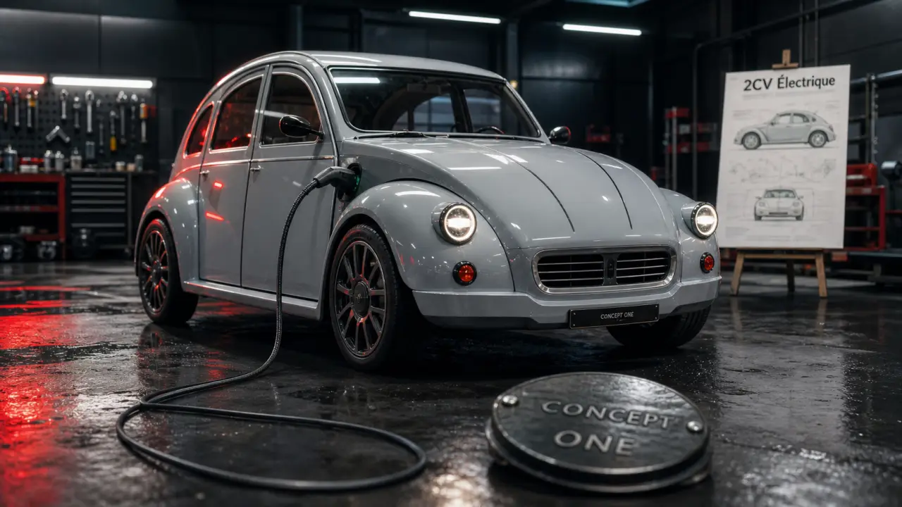 Nouvelle 2CV Citroën électrique néo-rétro, atelier de design
