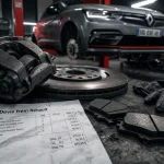 Prix changement plaquette de frein et disque chez Renault : étrier, plaquettes et disques en atelier