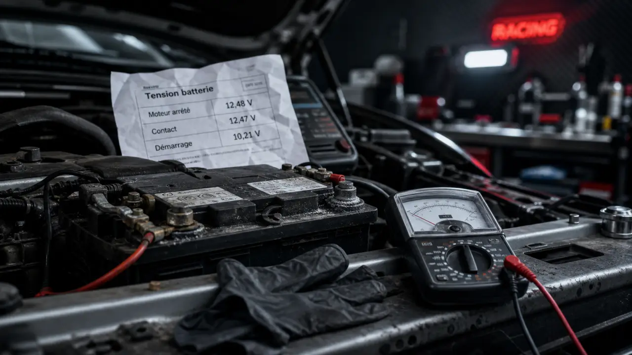 Signe de fatigue batterie voiture : tension basse et voyant allumé