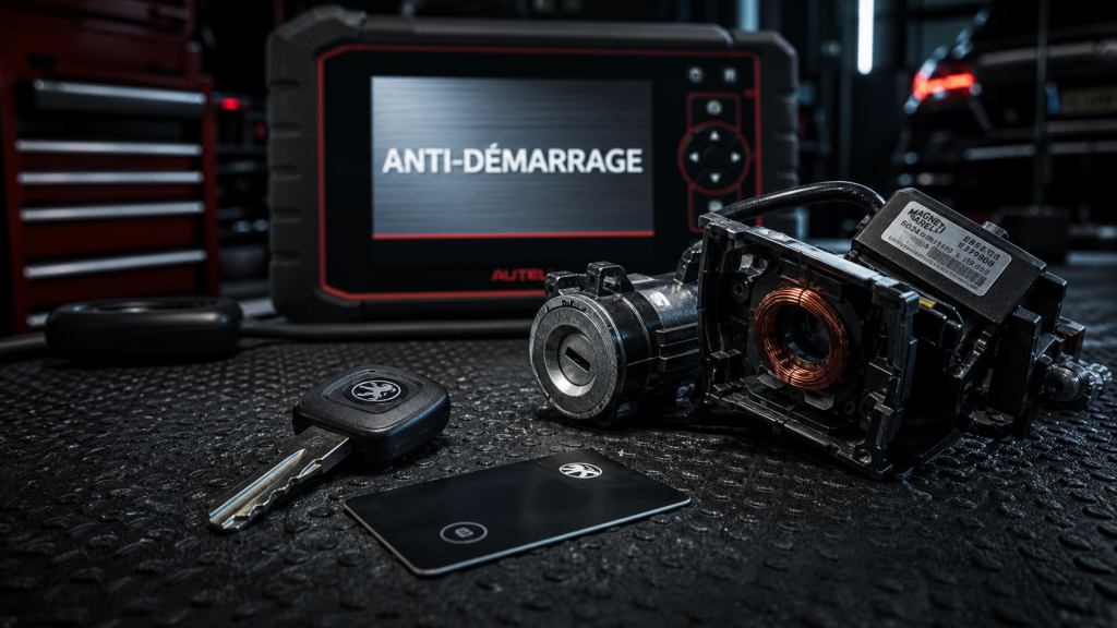 Systeme anti demarrage voiture : clé codée et boîtier diagnostic anti-démarrage