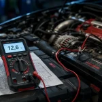 Volt batterie voiture : mesure 12,6 V au repos et 14,7 V moteur tournant