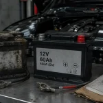 Comment choisir la batterie de sa voiture : vérifier Ah, ampères, polarité et technologie. Batterie 12V en garage.