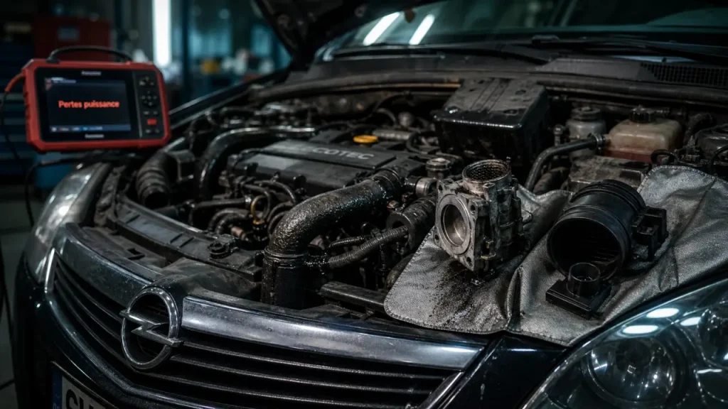 Opel Astra 1.7 CDTI problème EGR turbo FAP, fuite et suie au moteur
