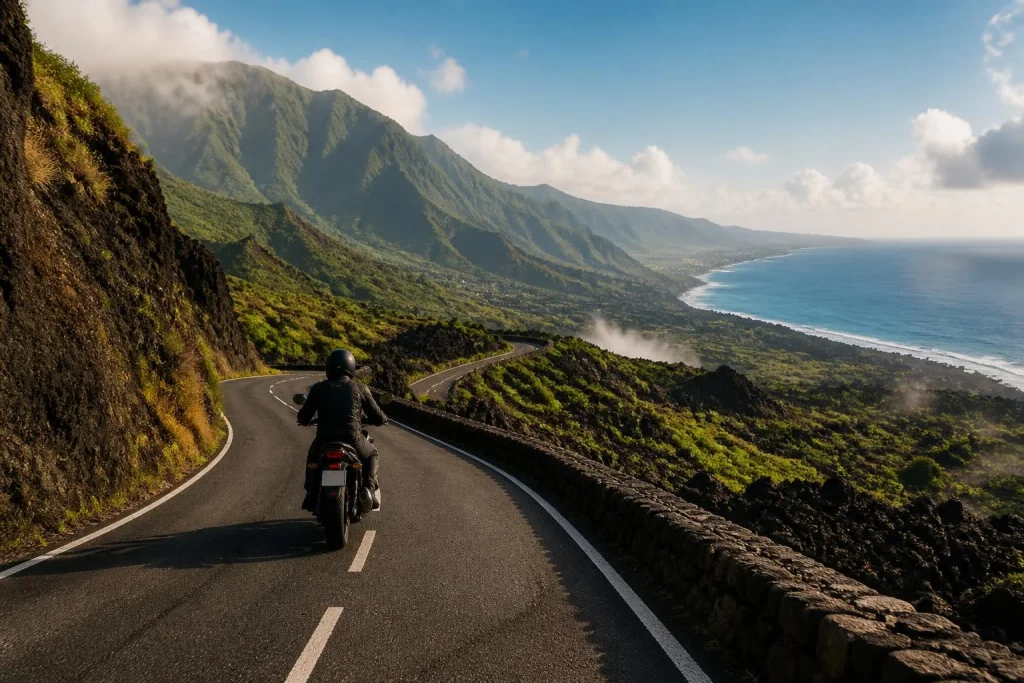 Road trip à moto à La Réunion : saison sèche & route des Laves