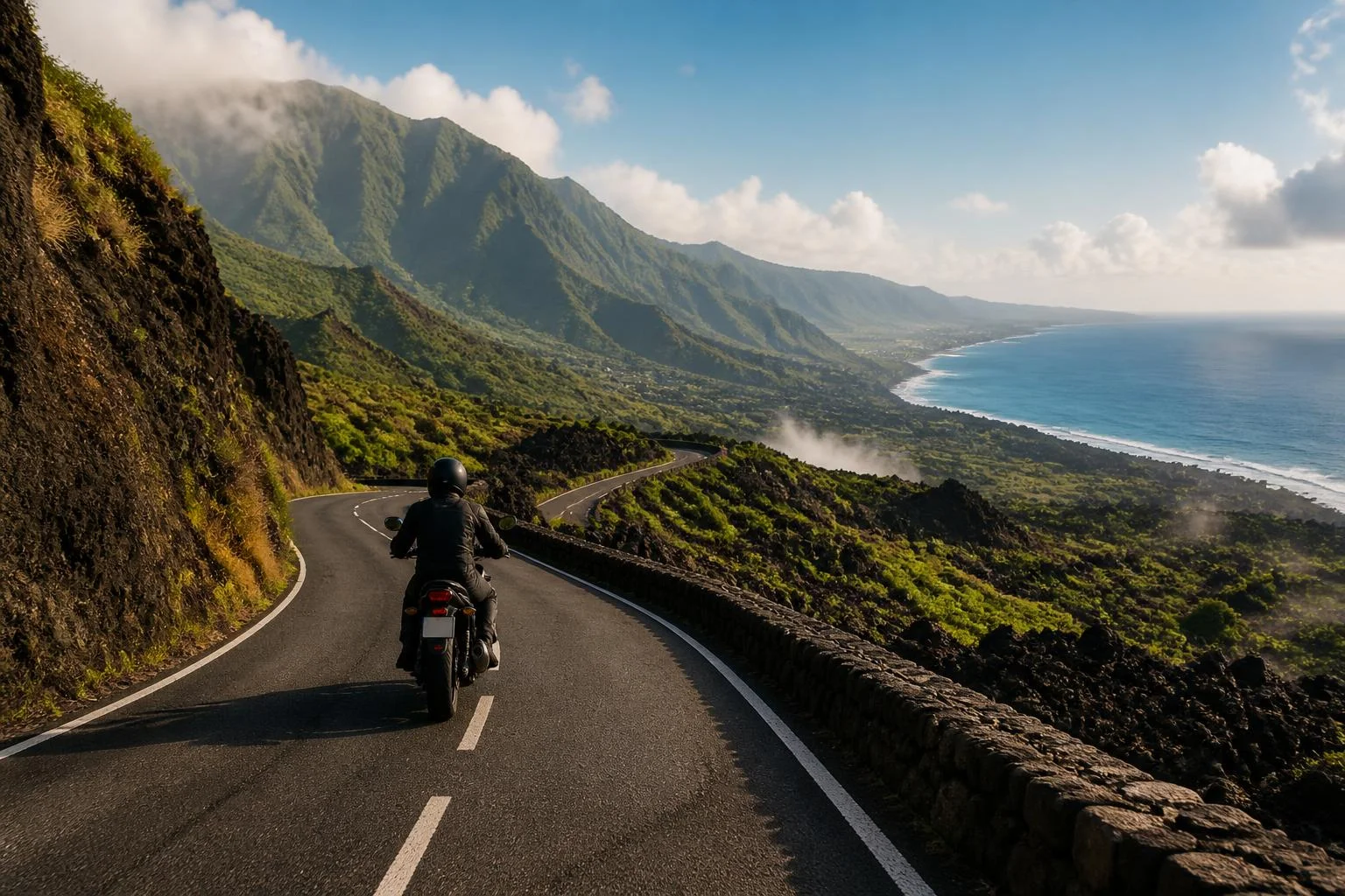 Road trip à moto à La Réunion : saison sèche & route des Laves