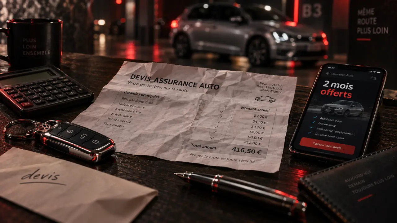 Assurance auto pas cher 2 mois offert : devis et franchise