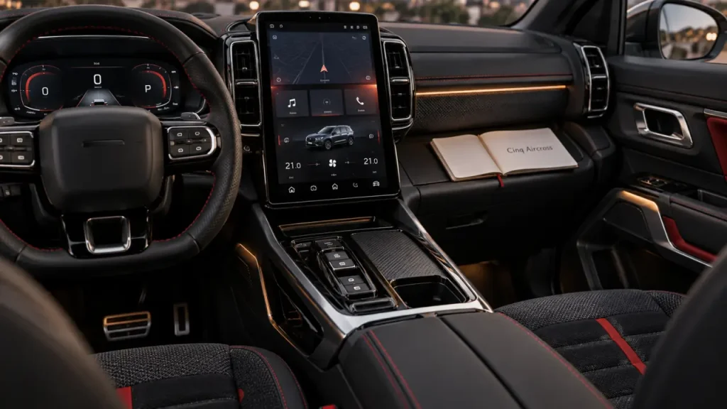 c5 aircross interieur : cockpit avec écran tactile et combiné numérique