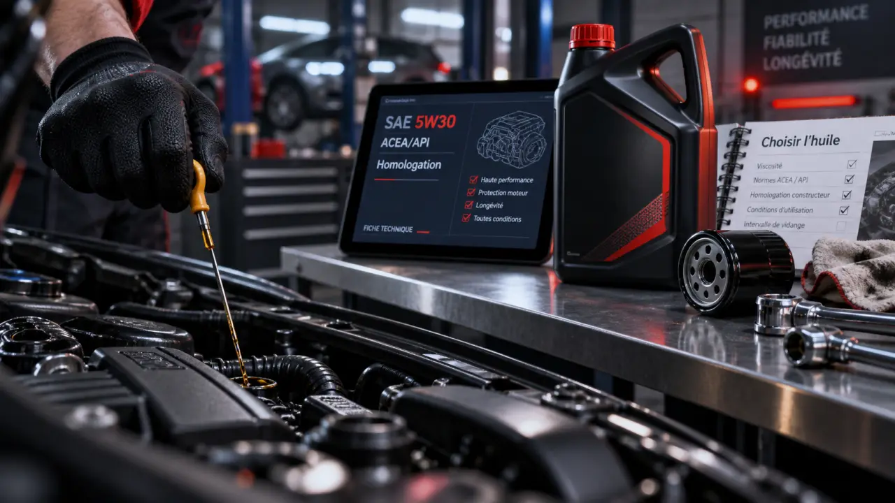 Huile pour essence : contrôle grade et homologation moteur en atelier