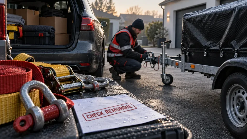 Location remorque particulier : attelage vérifié et sangles