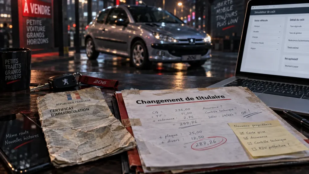 Prix carte grise 206 : montant calculé après 10 ans