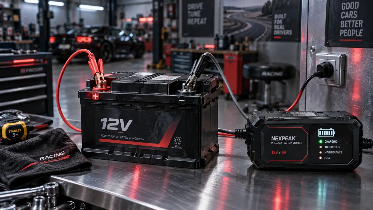 Recharger une batterie 12V en sécurité : branchement chargeur + et -