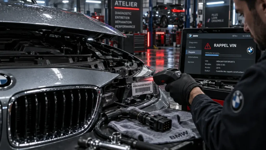 Campagne de rappel BMW : vérifier VIN sur la voiture