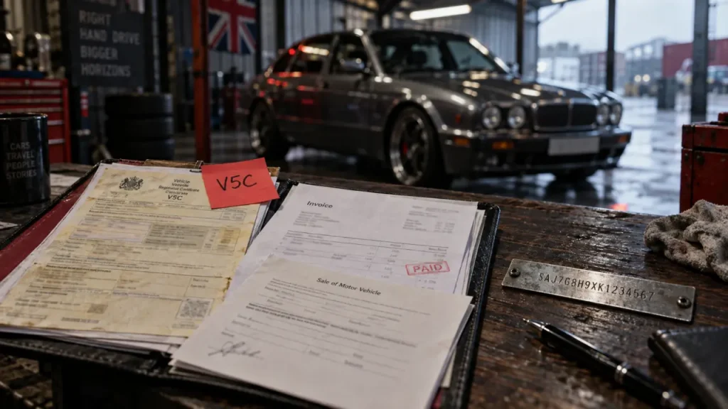 carte grise anglaise V5C sur dossier d’importation, identité véhicule par VIN