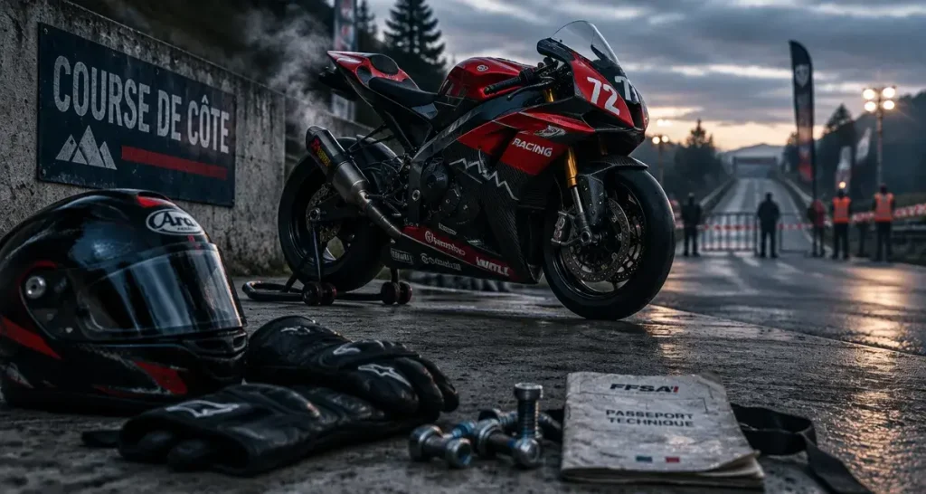Course de côte en moto : une montée courte où chaque virage compte