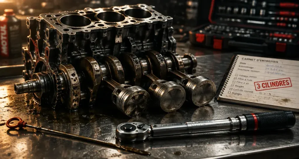 Moteur à 3 cylindres : contrôle vibrations, turbo et distribution